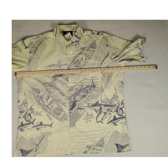 NWT Guy Harvey Classic Men's XL Fish Print Button Up Shirt Short Sleeve - Picture 4 of 6